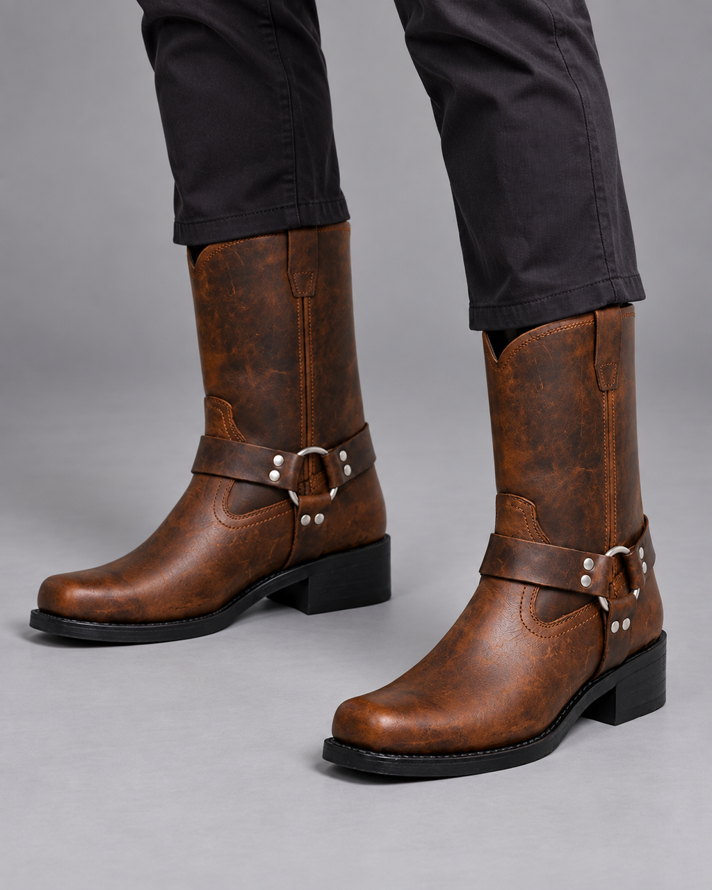 Lodemi Harness Mid-Calf Western Boots, view 3