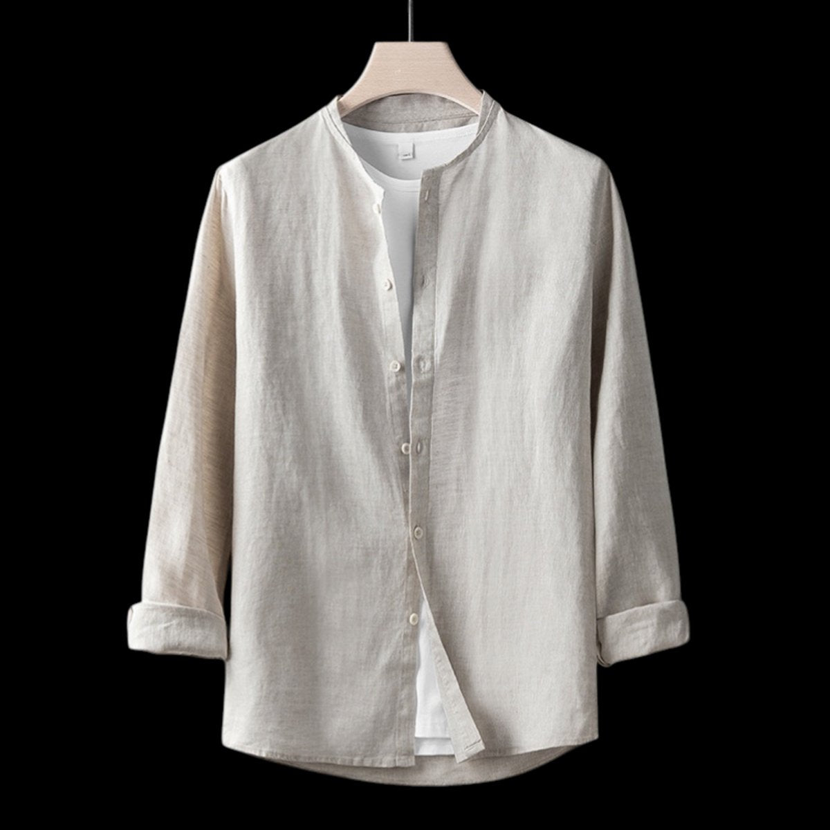 Lodemi Relaxed Henley Button-Front Shirt, supplier product photograph