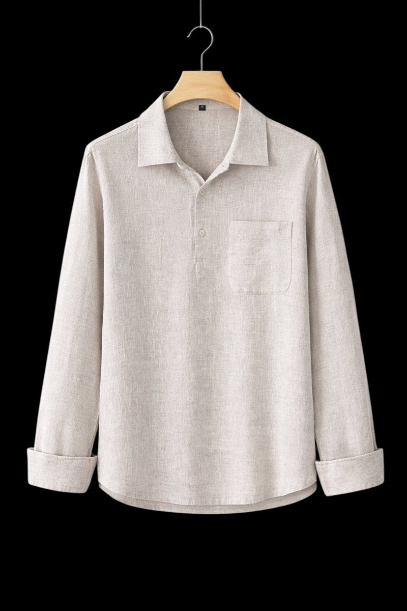 Lodemi Relaxed Henley Pullover Shirt, supplier product photograph