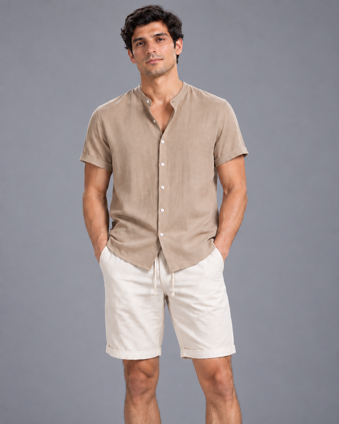 Lodemi Two-Piece Shirt and Shorts Set, view 3