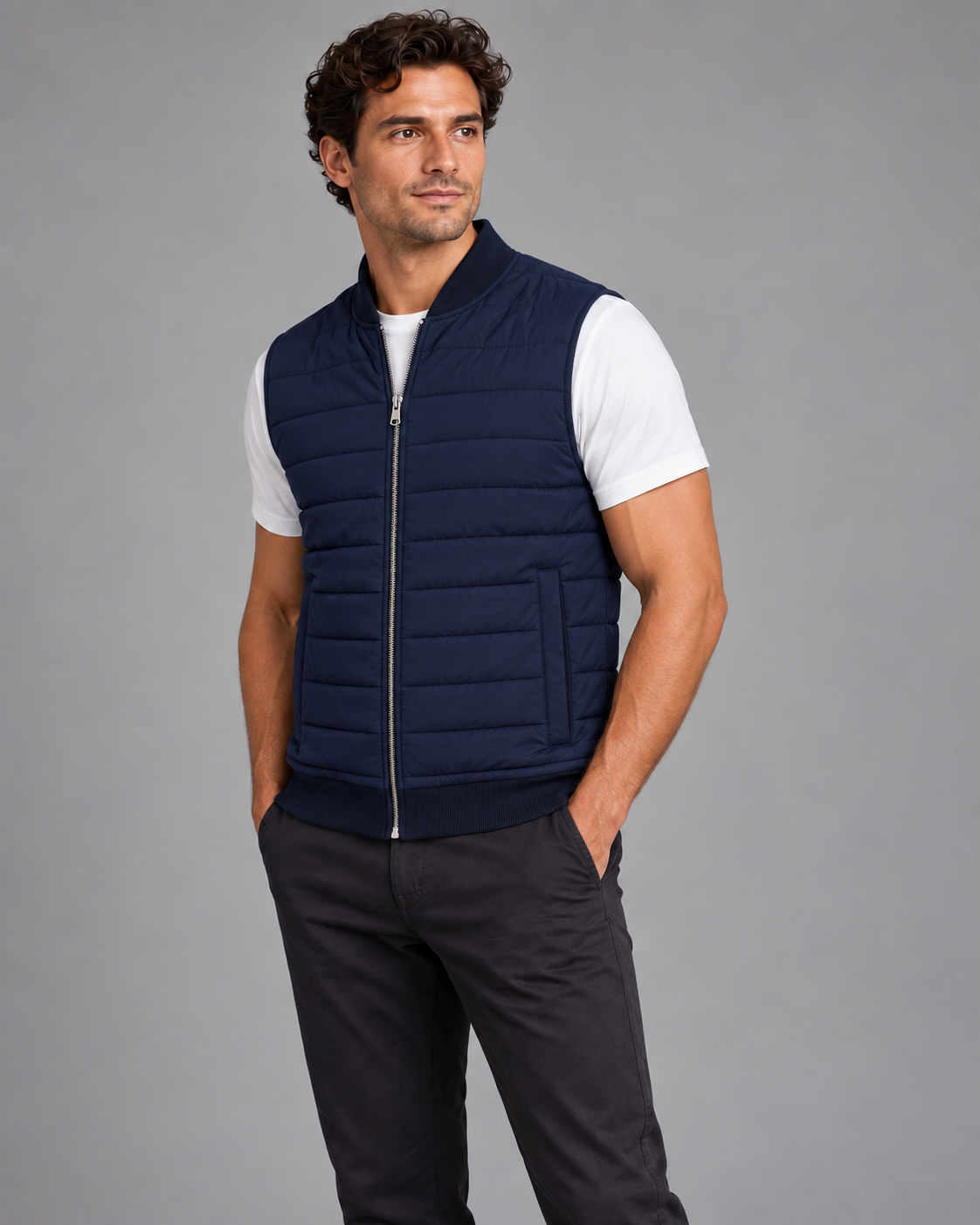 Lodemi Quilted Zip Gilet, view 2