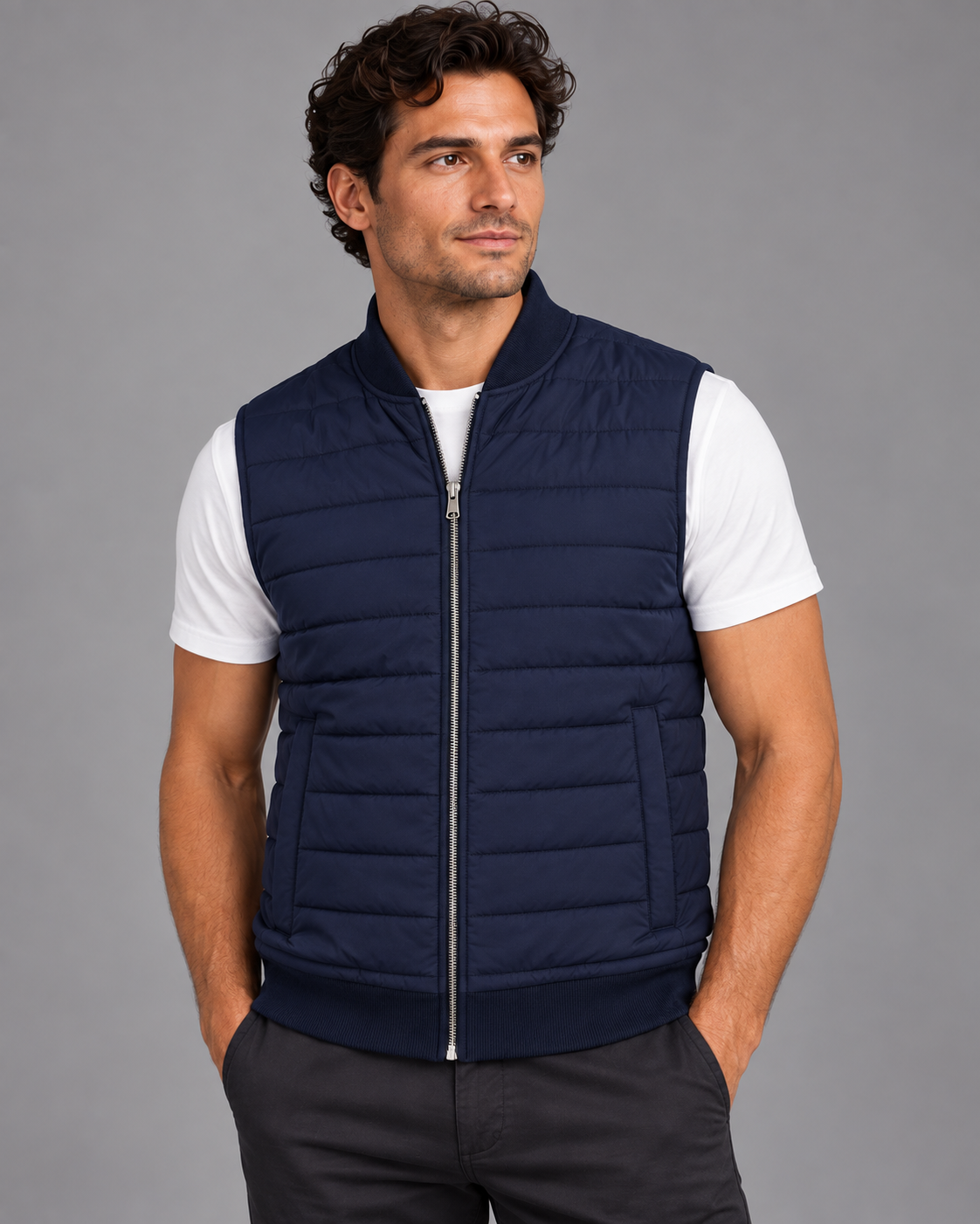 Lodemi Quilted Zip Gilet, view 3