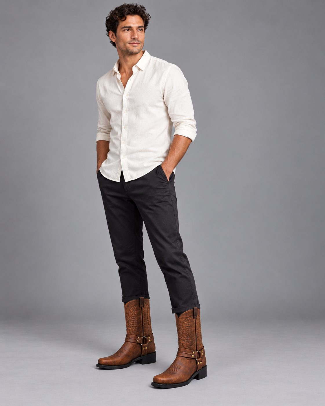 Lodemi Vintage Mid-Calf Western Boots, view 1