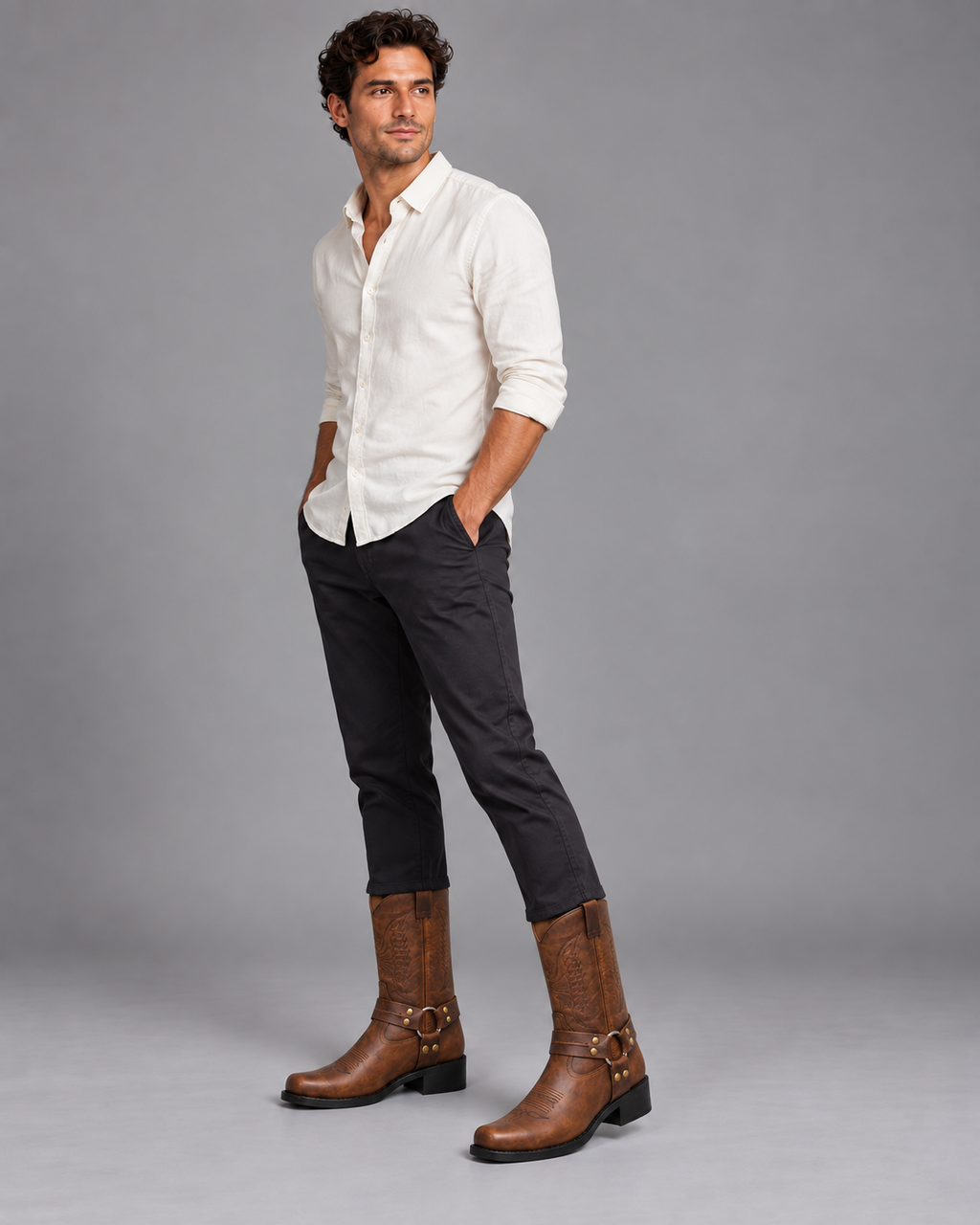 Lodemi Vintage Mid-Calf Western Boots, view 2